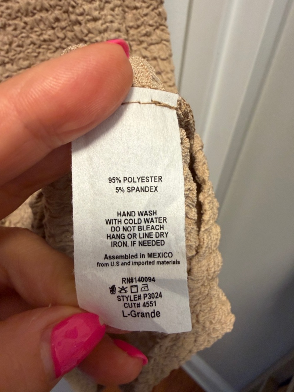 See You Monday Wide Leg Textured Pants in Tan - Picture 4 of 5